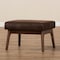 Baxton Studio Bianca Walnut Wood Dark Brown Distressed Faux Leather Effect Ottoman 140-7547 - alternate 2